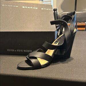 Steven by Steve Madden Elegant Black Wedges